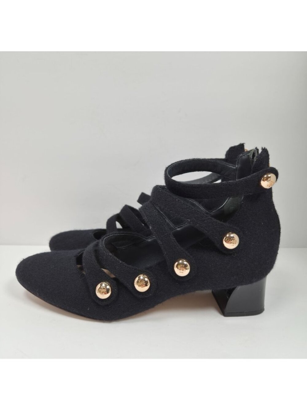 Tory Burch Marisa Women's Black Suede Studded Strappy Heels US Size 10M - Picture 2 of 9
